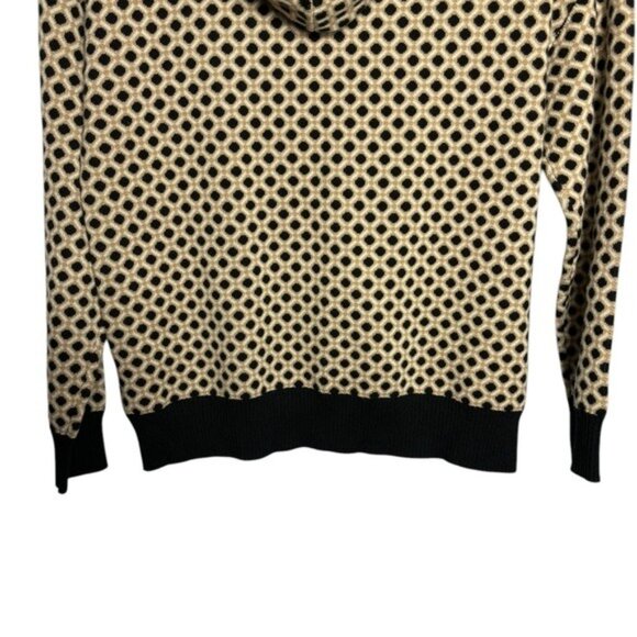Anne Klein Hoodie Size M Geometric Black Tan Beige New - Picture 6 of 8